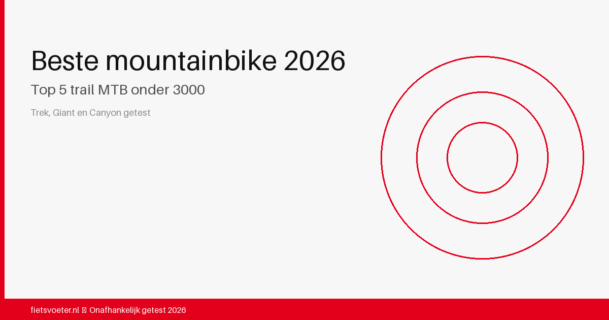 Trail mountainbike van opzij met 29-inch wielen en RockShox vork — beste mountainbike 2026 onder 3000 euro Fietsvoeter.nl