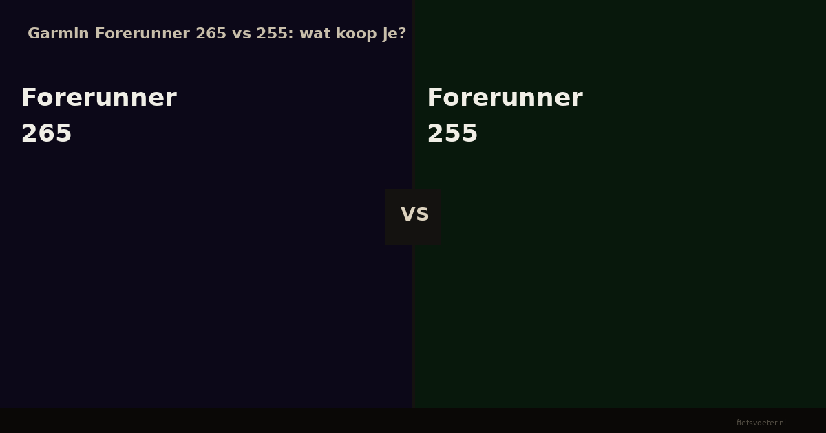 Garmin Forerunner 265 vs 255 vergelijking display batterij GPS prijs 2026 Fietsvoeter.nl